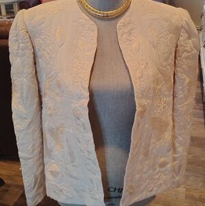 Elegant Beige Embroidered Jacket